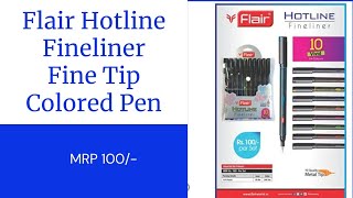 Flair Hotline Fineliner Micro Tip Colored Pen 🖊️ || Set of 10 Pens ll Gift Guruji ll