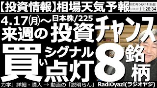 【わかりやすい投資情報(相場天気予報)】週末号。来週の買いチャンス銘柄を探る。ユニクロのファストリが10兆円の売上目標を掲げた。バフェット効果、植田効果もあいまって、日経は、300円ほど上昇している。