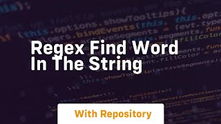 regex find word in the string
