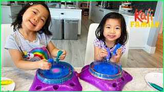 Emma and Kate Spin Art and More 1 hr kids activities at home!!!
