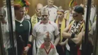 England - Germany Fans in the elevator