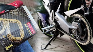 My Yamaha R15V3 Getting GOLD CHAIN| Rolon Brass Chain Sprocket Set for R15.