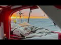 magnifique coucher de soleil pour sam davies vendée globe 2024