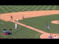 tex@laa pujols hits sac fly featherston thrown out