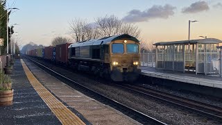 Freightliner 66516 4E62 and 28 containers 16:10 12E Lea Road 3/1/2025