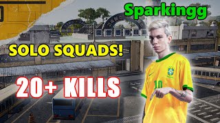 Sparkingg - 20+ KILLS - SOLO SQUADS! - PUBG