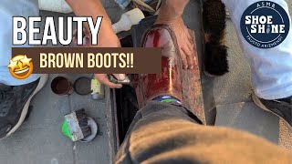 S7E142 Beauty Brown Shoes  #ASMR #shoeshine #faustoarizmendi