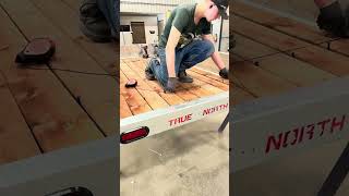 Screwing a wooden trailer deck #trailercanada