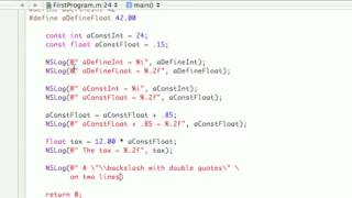 Objective-C Tutorial - Lesson 7: Part 2: Xcoding Constants
