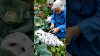 AW - Kind old woman saves owl trapped in garden #animals #owl