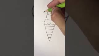 Drawing Picture - Draw an ice cream cone#shorts || How to draw an ice cream
