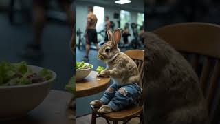 Bunny shut up call to haters #humanity #bunny #gym #rescueanimals