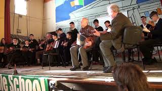 Inisheer Thomas walsh back in his old school playing with the boys in the De La Salle Band