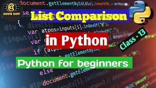 13. Python Bangla Tutorial - Python List Comparison.