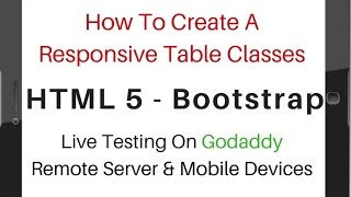 Bootstrap 3.3.7 Responsive Table (Bordered, Hover Rows) Classes