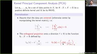 Lecture 9 on kernel methods: kernel PCA