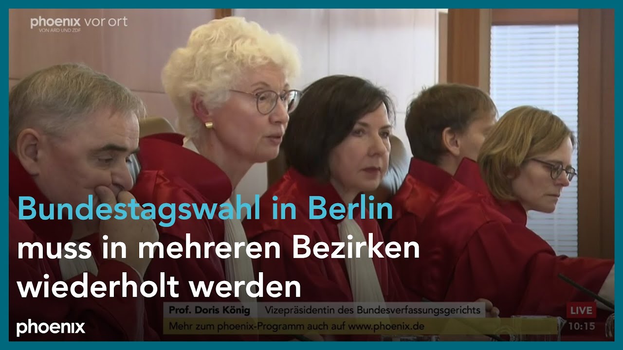 BVerfG: Urteil Zur Wiederholung Der Bundestagswahl In Berlin - YouTube