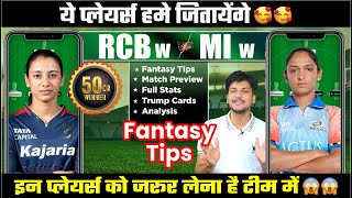 RCB w vs MI w Fantasy Team Today Prediction, BLR w vs MUM w Fantasy Tips: Stats and Analysis