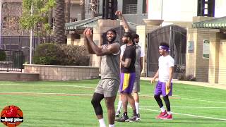 LeBron James Dwight Howard Anthony Davis Play Football At Lakers Practice! HoopJab NBA