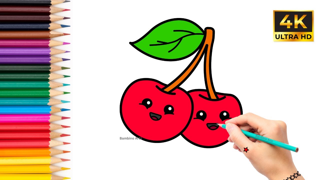 How To Draw Cute Cherry Easy Step By Step Drawing Tutorial