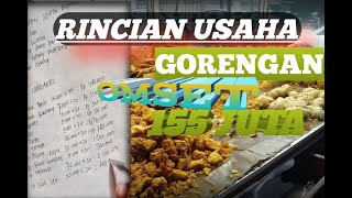 Rincian modal \u0026 keuntungan usaha gorengan || omset 155 juta