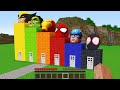 What INSIDE LONGEST HOUSES SUPERHEROES! SPIDER MAN! HULK! WOLVERINE! IRON MAN! CAP in Minecraft