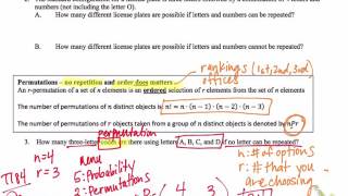 10.1 and 10.2 - Counting Principle, Combinations, Permutations