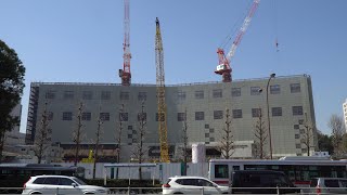 【高さ155m 品川駅西口地区A地区】SHINAGAWA GOOS（シナガワ グース）／京急EXホテル品川（旧ホテルパシフィック東京）の解体状況（2023年2月18日）