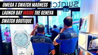 The madness of the OMEGA X Swatch 'Moonswatch' launch, from INSIDE the Geneva Swatch Boutique 🤯