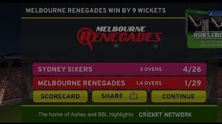 BBL Cricket gameplay || ✨Melbourne Renegades vs ✨Sydney 6ers  || #gaming  #games #cricket || #bbl