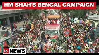 West Bengal Elections: Amit Shah Holds Roadshow In Amdanga, North 24 Parganas