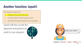 Python and AI - Lesson 2, The input() function and variables
