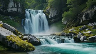 Soothing Waterfall Ambience | 4K Nature Sounds for Meditation \u0026 Relaxation