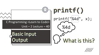 Unit-2 Lecture-40: Basic Input Output Functions: printf( )