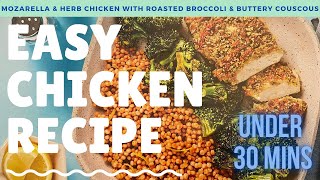 Easy Chicken Recipes Healthy Mozarella and Herb Chicken with Couscous Recipe