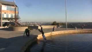 Freerunning in father's cap