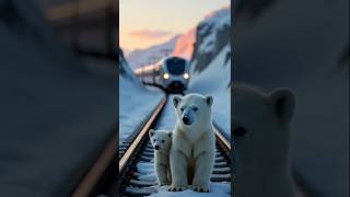 Polar bear heroics save train passengers from danger. 🐻 #rescue #polarbear #shorts