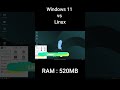 RAM Usage on Windows compared to Linux