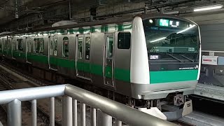 E233系7000番台ハエ107編成 JR埼京線直通各駅停車新宿行242M 羽沢横浜国大駅2番線発車 2024,2/18 10:57