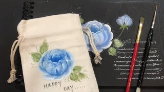 [TY18FA] #SimpleRosePainting 【Painting Blue Rose on Canvas Step by Step】 【跟着步骤画蓝玫瑰】