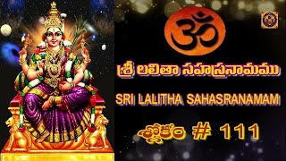 SHLOKAMRUTHAM శ్లోకామృతం || LALITHA SAHASRANAMAM లలిత సహస్ర నామాలు || SHLOKAM#111   || శ్లోకం#111