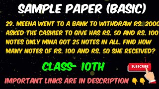 Meena went to a bank to withdraw Rs  2000 asked the cashier to give has Rs 50 and Rs100 notes only