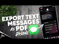 How to export Text Messages as PDF on iPhone