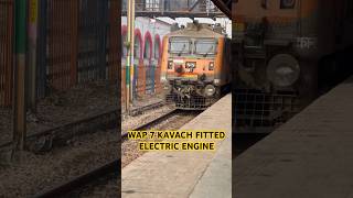 Pantograph wap 7 high speed locomotive, kavach fitted wap 7 #indianrailways #wap7