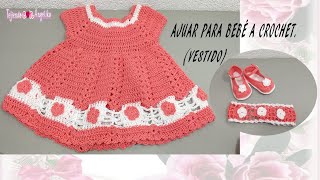 AJUAR PARA BEBE A CROCHET (VESTIDO 3-6 meses)  |Tejiendo con angélika|