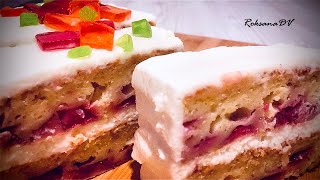 Влажный и нежный Клубнично-Лимонный Кекс БЕЗ МАСЛА с сметанным кремом! Безумная вкуснота!