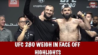 Full UFC 280: Oliveira vs. Makhachev Weigh in Face Off Highlights