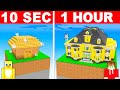 10 Second vs 1 Hour Chunk House Build Challenge in Minecraft!