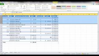 Create a Checkbook Register in Excel