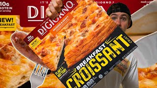 NEW Digiorno's  CROISSANT CRUST PIZZA REVIEW! Sausage \u0026 Gravy!